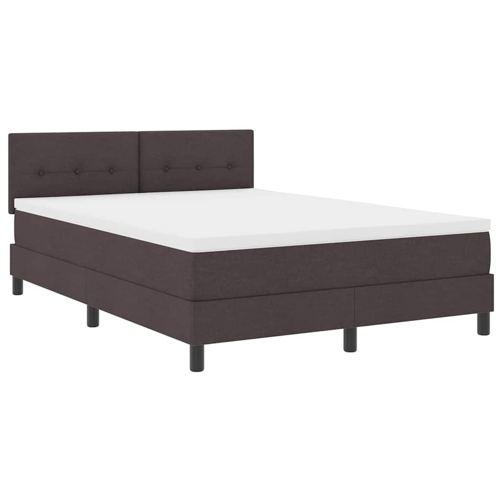 Boxspringbett mit Matratze Dunkelbraun 140 x 200 cm Stoff
