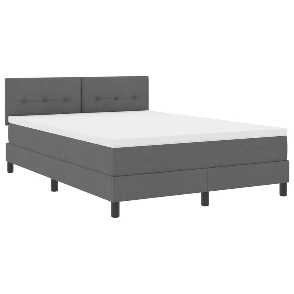 Boxspringbett mit Matratze Dunkelgrau 160 x 200 cm Stoff
