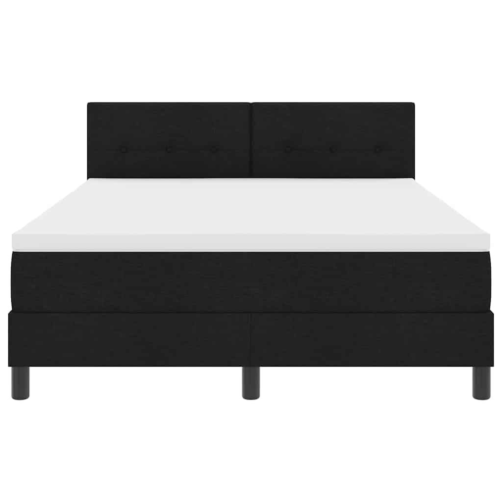 Boxspringbett mit Matratze mit LED Schwarz 160 x 200 cm Stoff