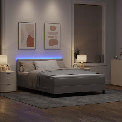 Boxspringbett mit Matratze mit LED Taupe 160 x 200 cm Stoff