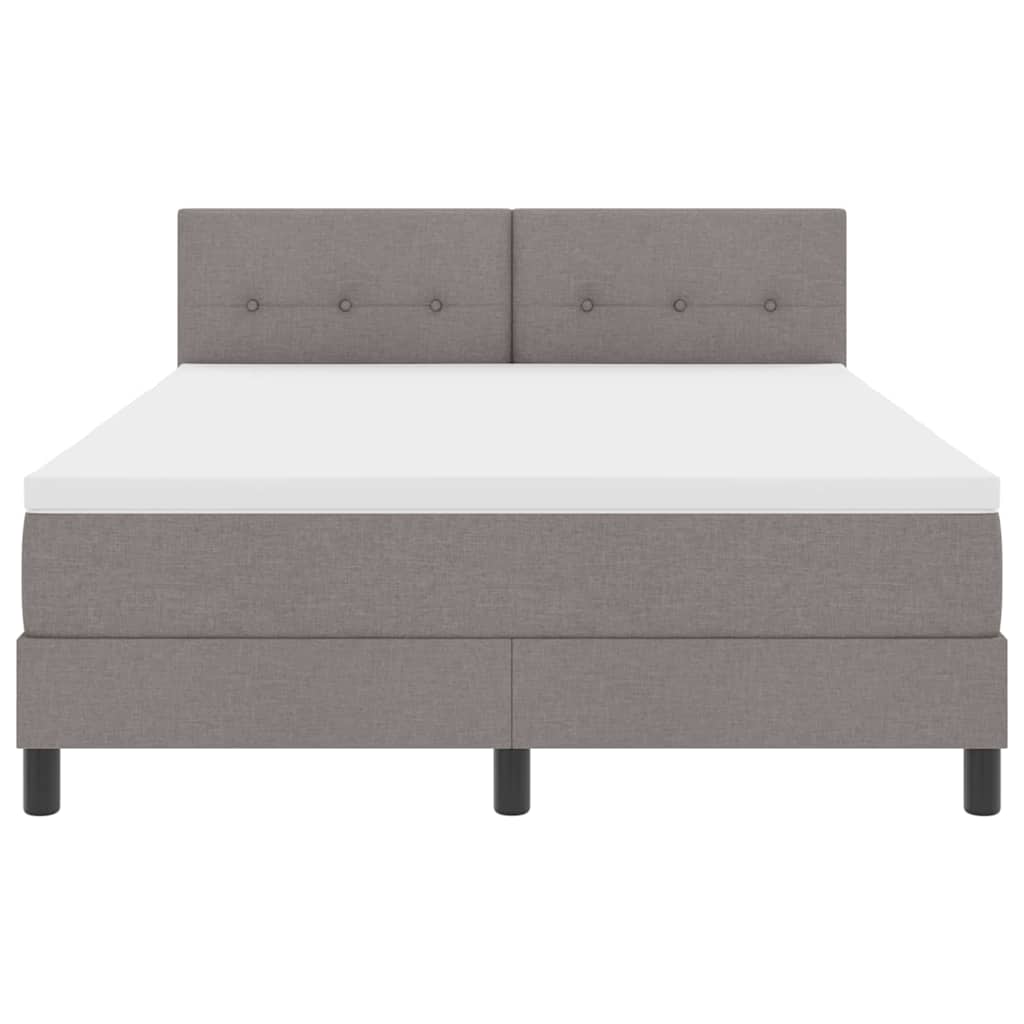 Boxspringbett mit Matratze mit LED Taupe 160 x 200 cm Stoff
