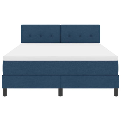 Boxspringbett mit Matratze mit LED Blau 160 x 200 cm Stoff