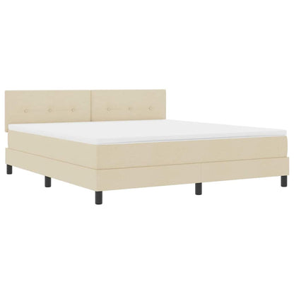 Boxspringbett mit Matratze mit LED Creme 180 x 200 cm Stoff