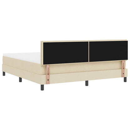 Boxspringbett mit Matratze mit LED Creme 180 x 200 cm Stoff
