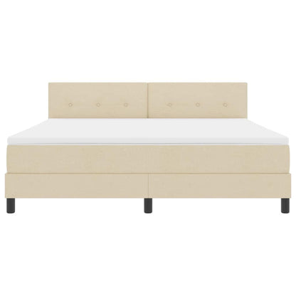 Boxspringbett mit Matratze mit LED Creme 180 x 200 cm Stoff