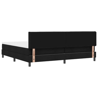 vidaXL Boxspringbett mit Matratze mit LED Schwarz 200 x 200 cm Stoff