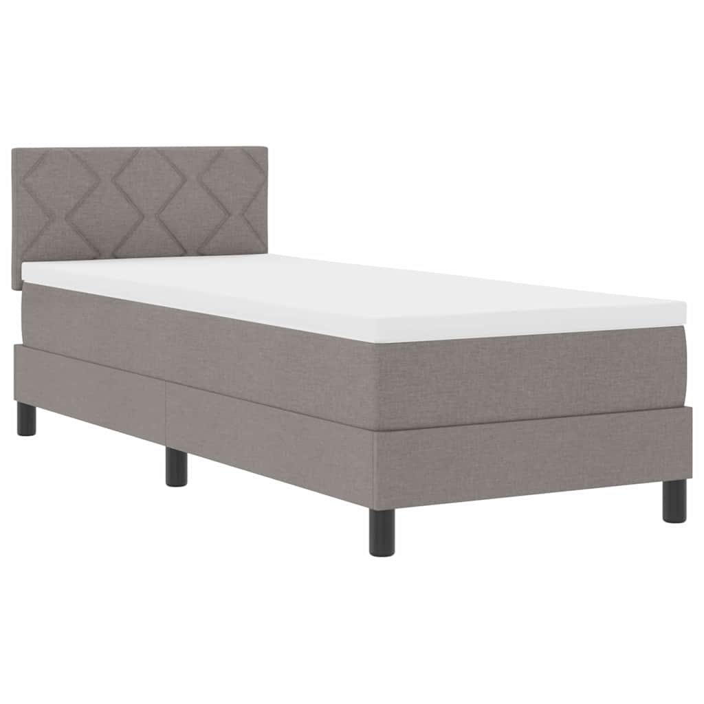 Boxspringbett mit Matratze mit LED Taupe 80 x 200 cm Stoff
