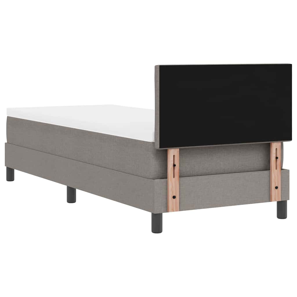Boxspringbett mit Matratze mit LED Taupe 80 x 200 cm Stoff