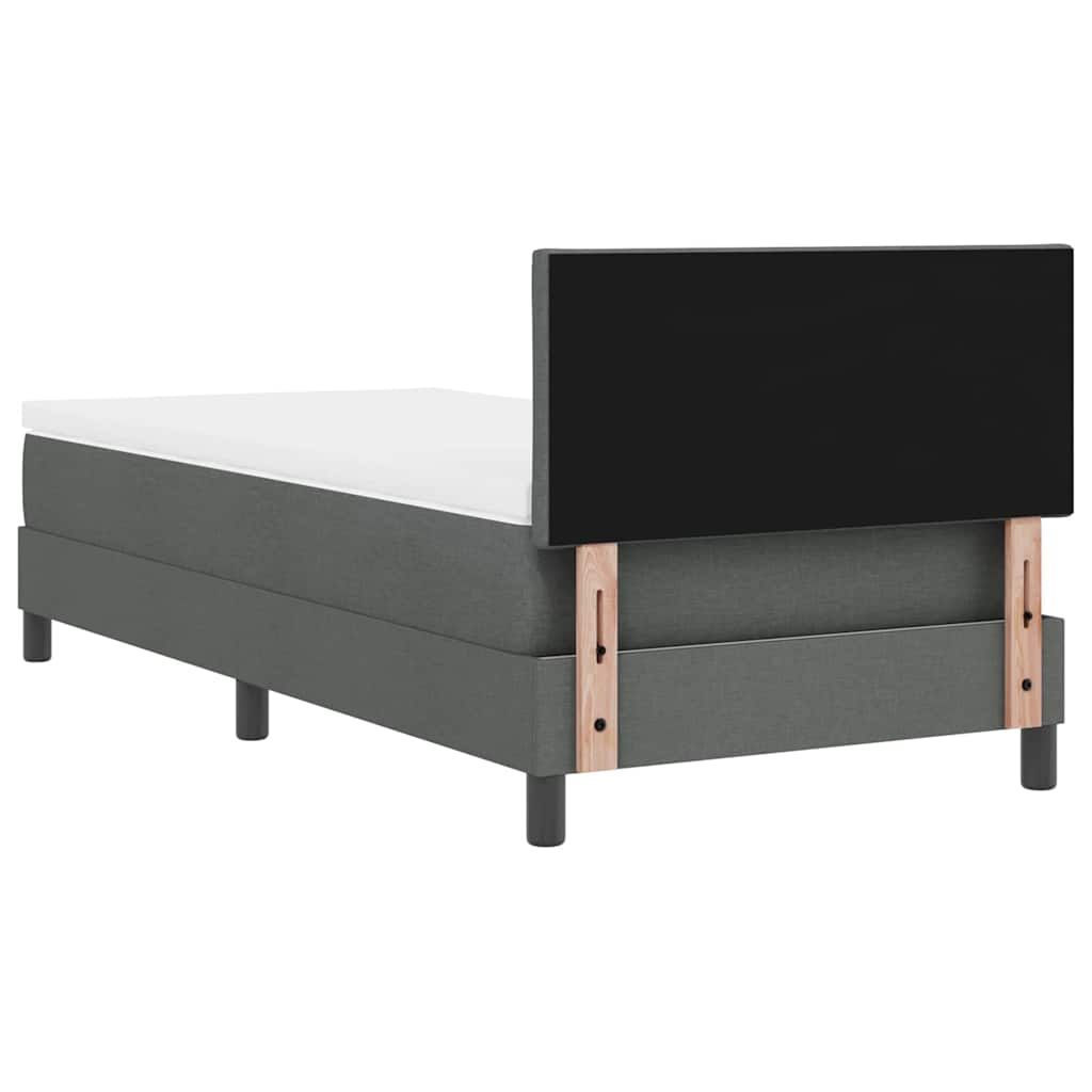 Boxspringbett mit Matratze mit LED Dunkelgrau 90 x 190 cm Stoff