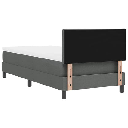 Boxspringbett mit Matratze mit LED Dunkelgrau 90 x 190 cm Stoff
