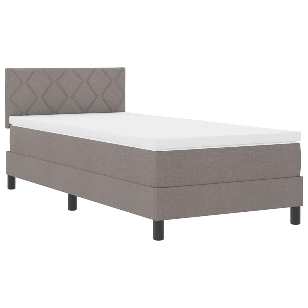 Boxspringbett mit Matratze mit LED Taupe 90 x 200 cm Stoff