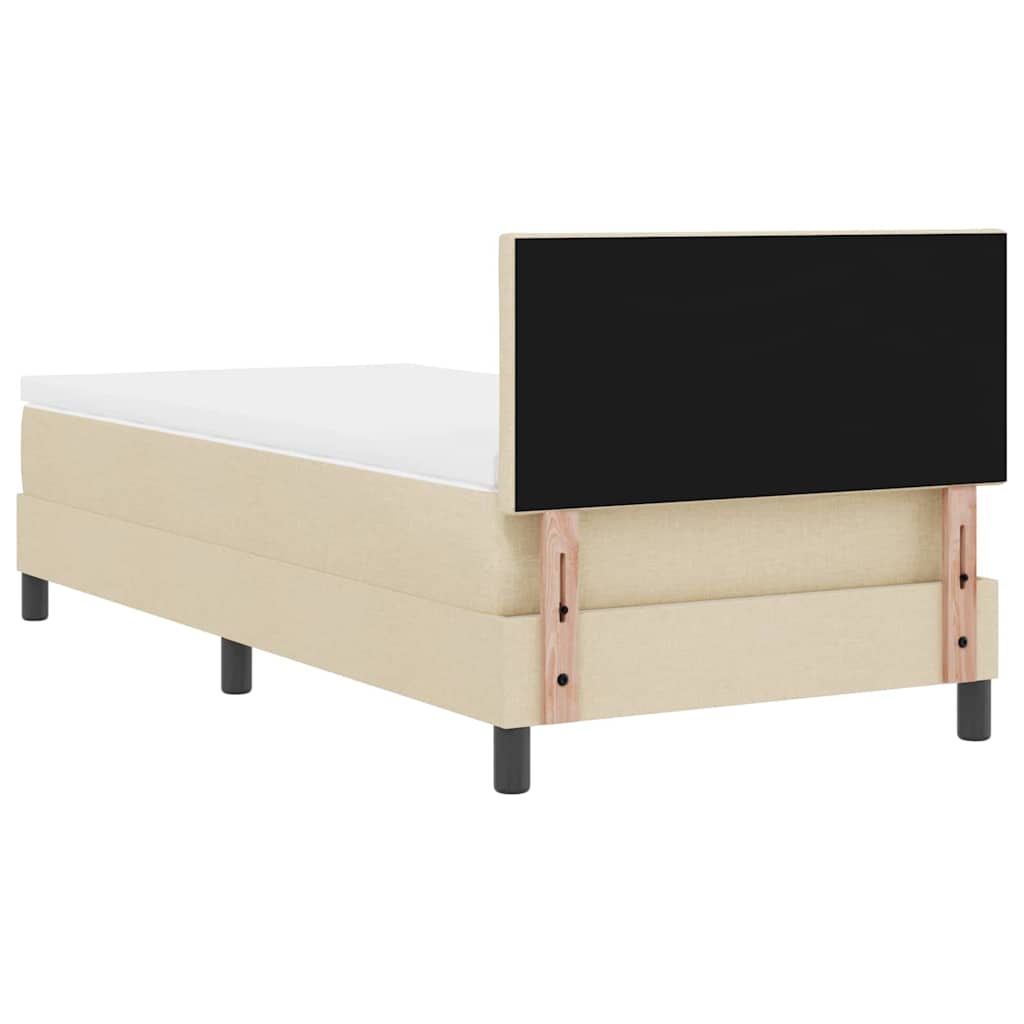 Boxspringbett mit Matratze mit LED Creme 90 x 200 cm Stoff