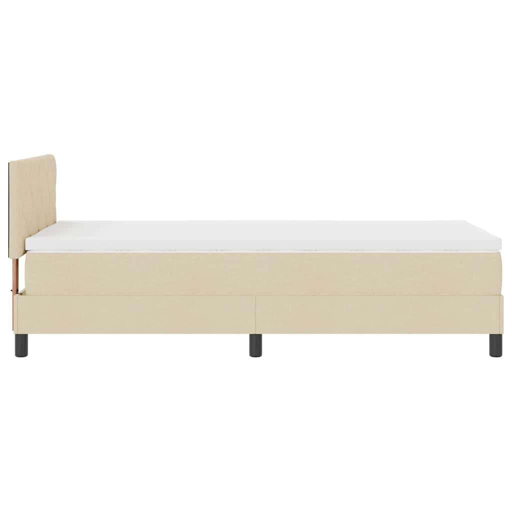 Boxspringbett mit Matratze mit LED Creme 100 x 200 cm Stoff