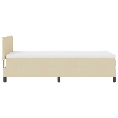 Boxspringbett mit Matratze mit LED Creme 100 x 200 cm Stoff