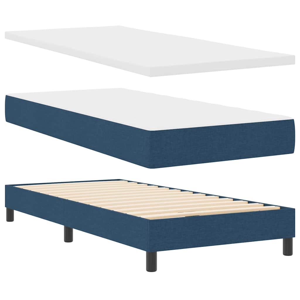 Boxspringbett mit Matratze mit LED Blau 100 x 200 cm Stoff