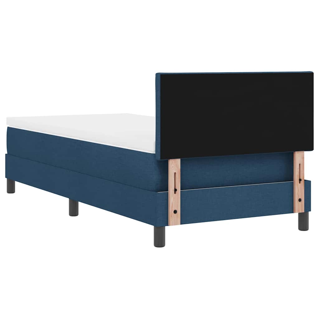 Boxspringbett mit Matratze mit LED Blau 100 x 200 cm Stoff