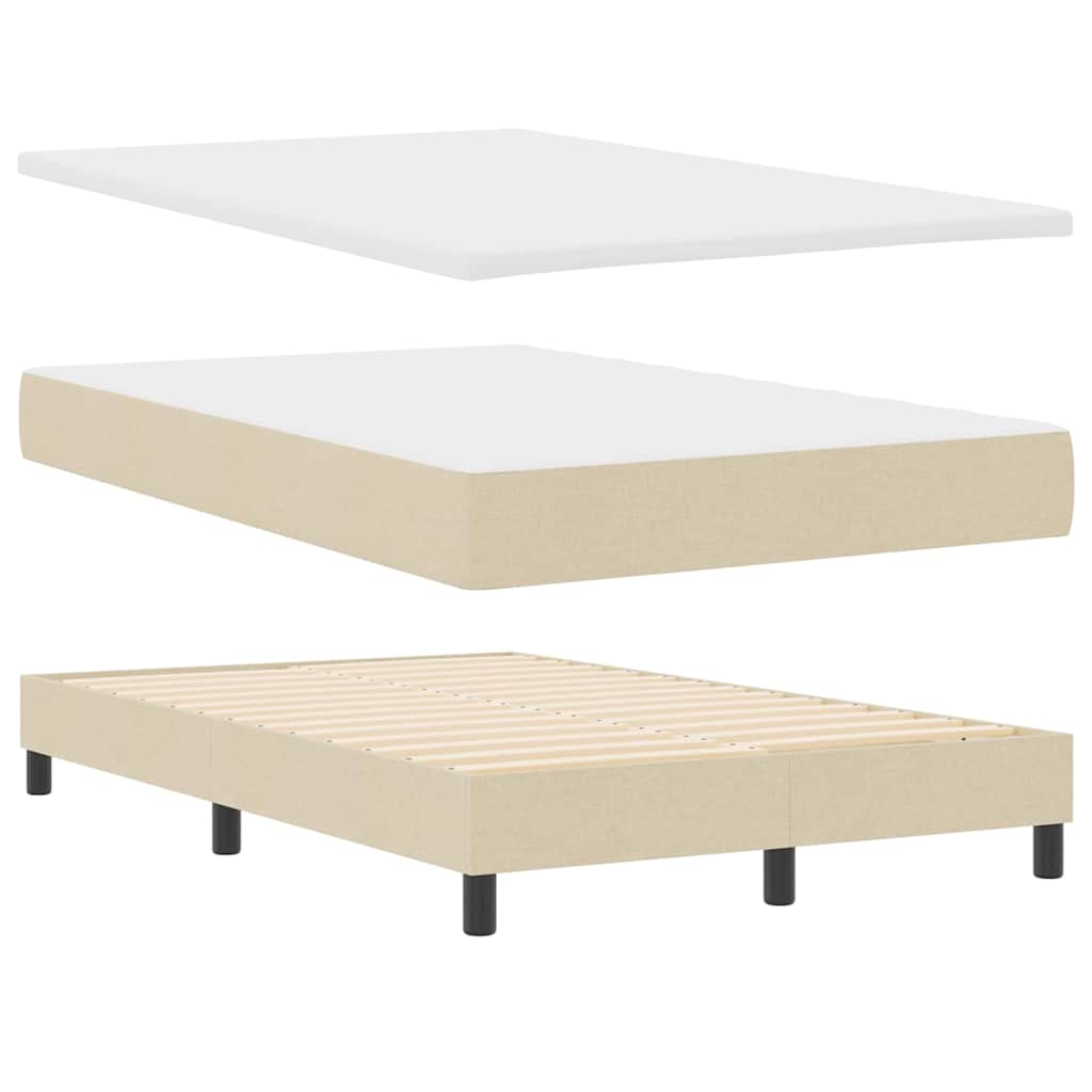 Boxspringbett mit Matratze mit LED Creme 120 x 190 cm Stoff