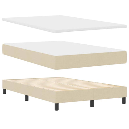 Boxspringbett mit Matratze mit LED Creme 120 x 190 cm Stoff