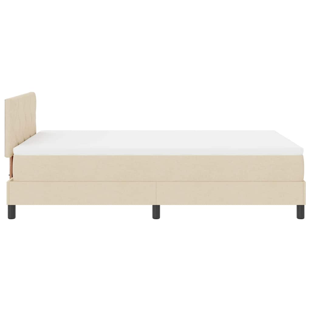 Boxspringbett mit Matratze mit LED Creme 120 x 190 cm Stoff