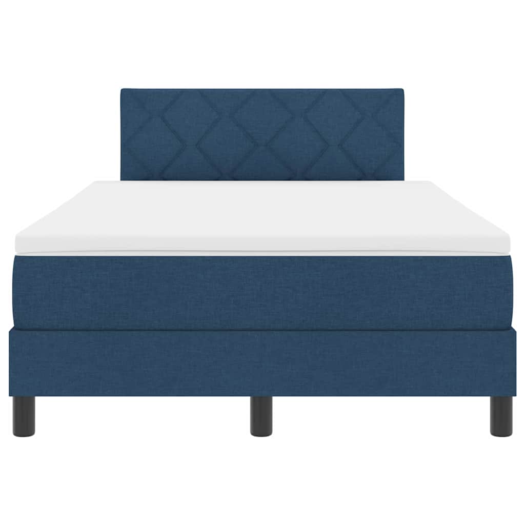 Boxspringbett mit Matratze mit LED Blau 120 x 190 cm Stoff