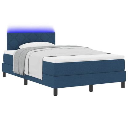 Boxspringbett mit Matratze mit LED Blau 120 x 190 cm Stoff
