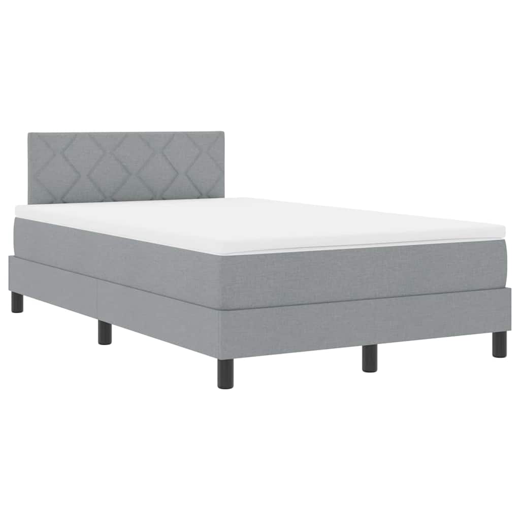 Boxspringbett mit Matratze mit LED Hellgrau 120 x 200 cm Stoff