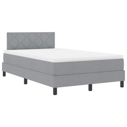 Boxspringbett mit Matratze mit LED Hellgrau 120 x 200 cm Stoff