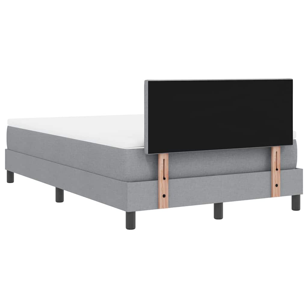 Boxspringbett mit Matratze mit LED Hellgrau 120 x 200 cm Stoff