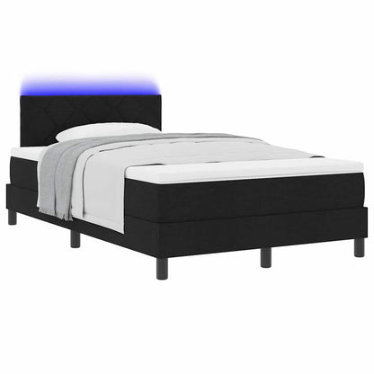 Boxspringbett mit Matratze mit LED Schwarz 120 x 200 cm Stoff