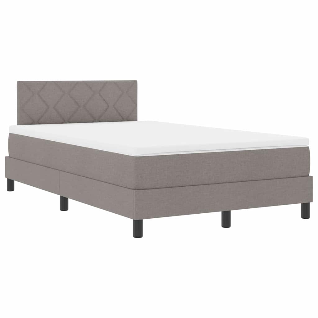 Boxspringbett mit Matratze mit LED Taupe 120 x 200 cm Stoff