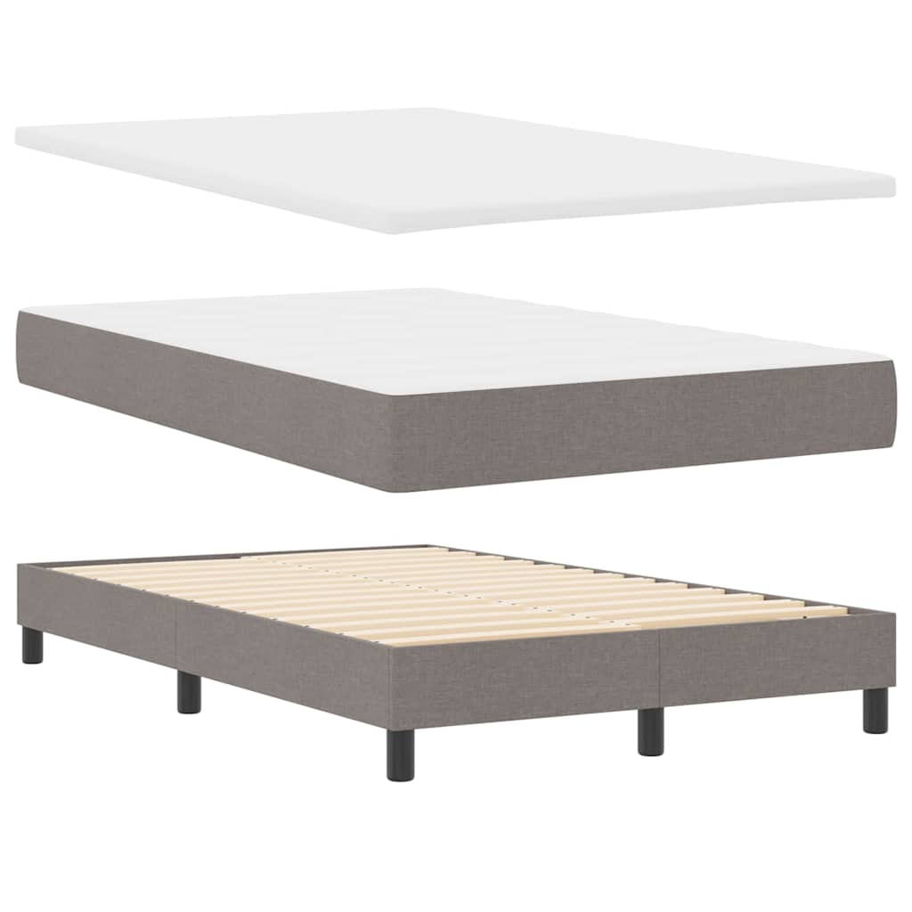 Boxspringbett mit Matratze mit LED Taupe 120 x 200 cm Stoff