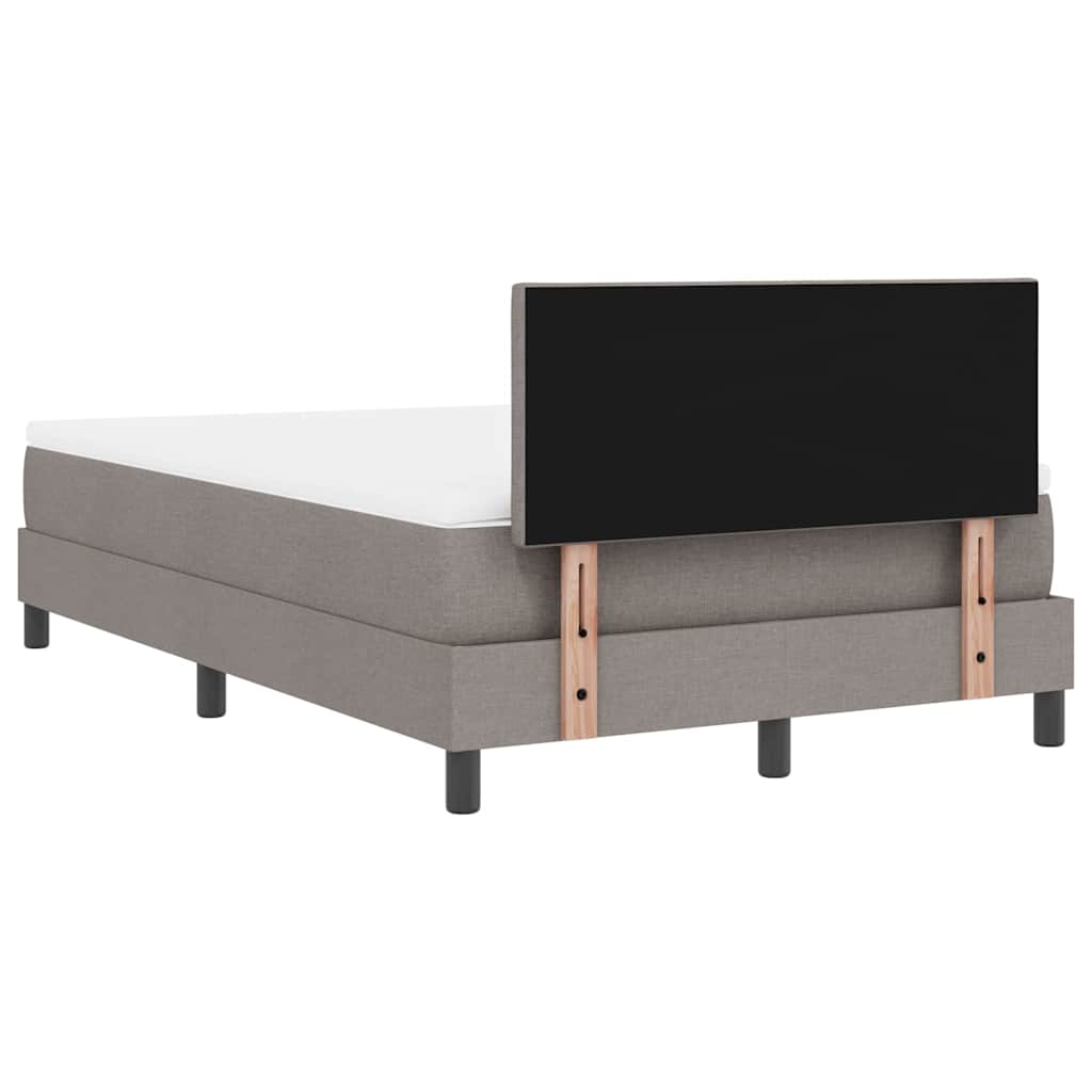 Boxspringbett mit Matratze mit LED Taupe 120 x 200 cm Stoff