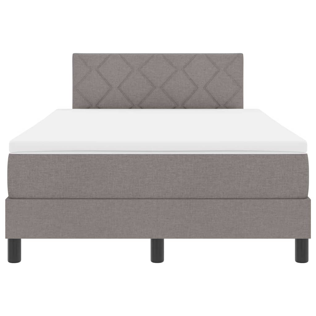 Boxspringbett mit Matratze mit LED Taupe 120 x 200 cm Stoff