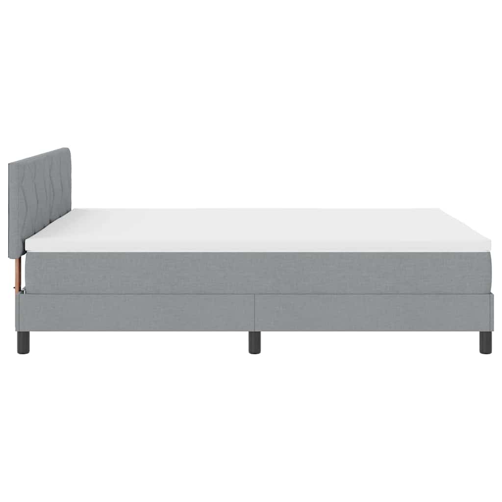 Boxspringbett mit Matratze mit LED Hellgrau 160 x 200 cm Stoff
