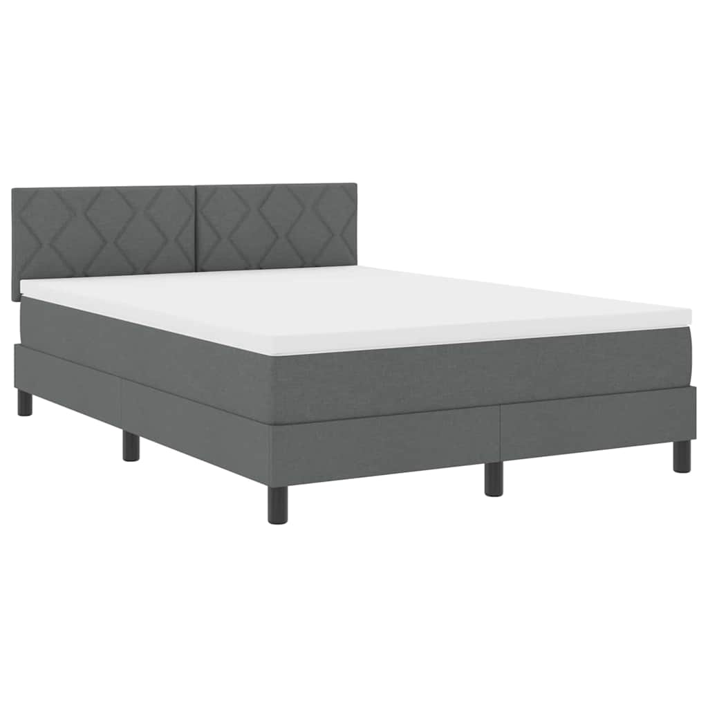 Boxspringbett mit Matratze Dunkelgrau 160 x 200 cm Stoff
