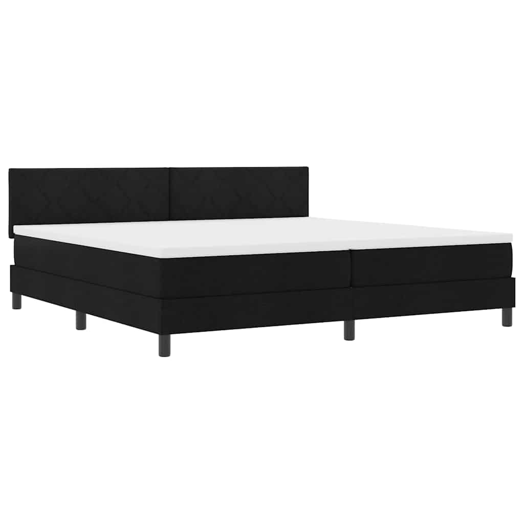 Boxspringbett mit Matratze mit LED Schwarz 200 x 200 cm Stoff