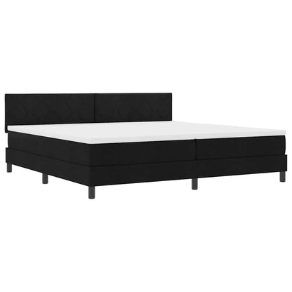 Boxspringbett mit Matratze mit LED Schwarz 200 x 200 cm Stoff
