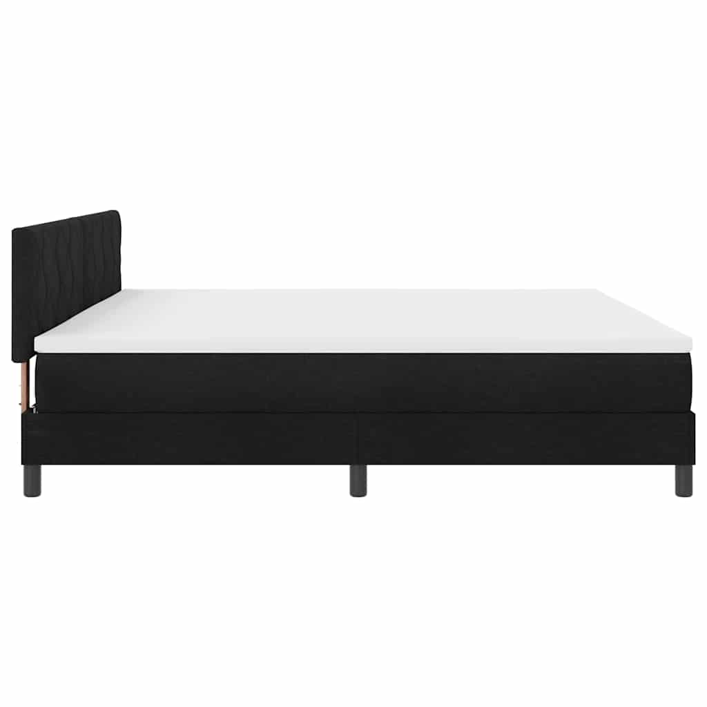 Boxspringbett mit Matratze mit LED Schwarz 200 x 200 cm Stoff