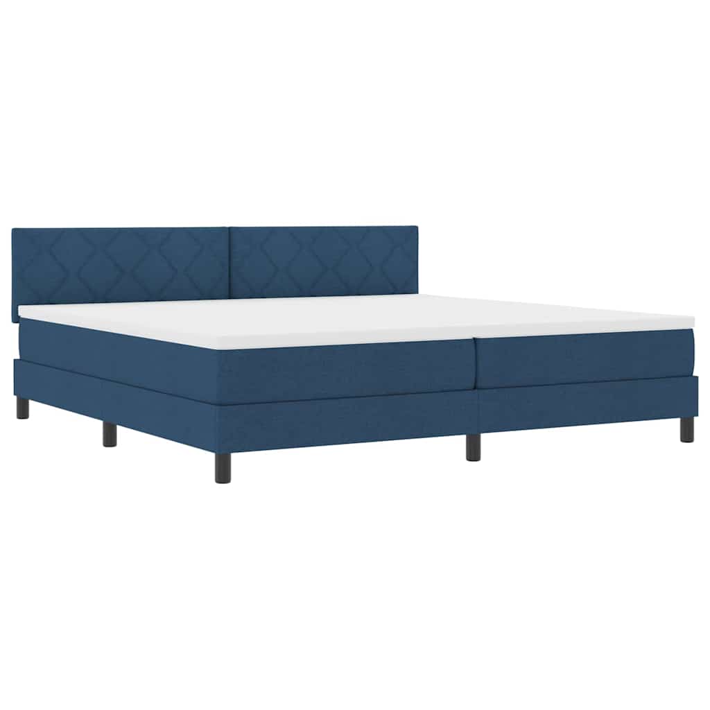 Boxspringbett mit Matratze mit LED Blau 200 x 200 cm Stoff