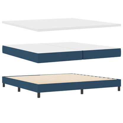 Boxspringbett mit Matratze mit LED Blau 200 x 200 cm Stoff
