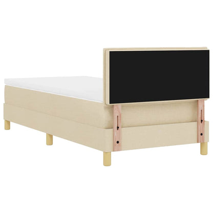 LED Boxspringbett mit Matratze mit LED Creme 100 x 200 cm Stoff