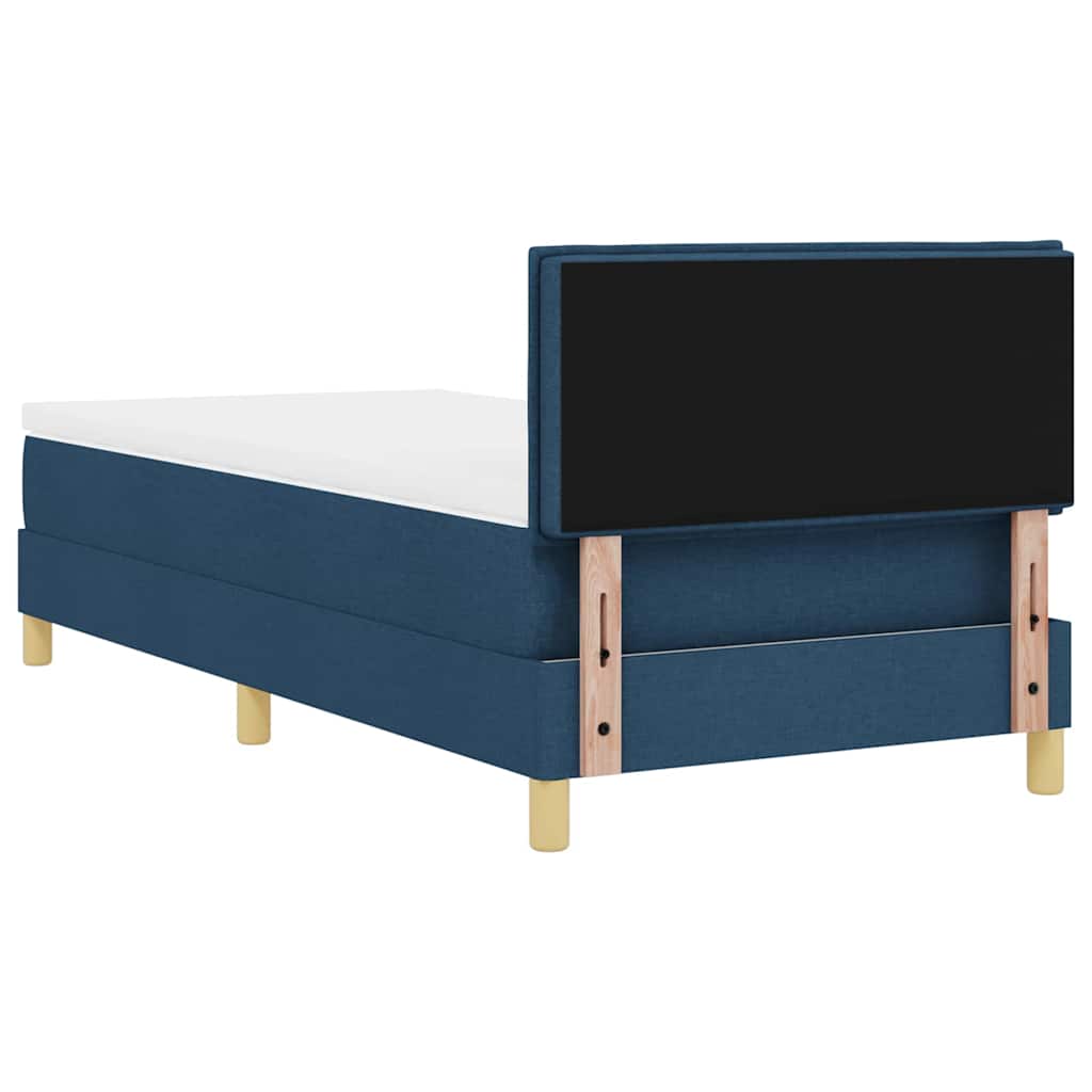 LED Boxspringbett mit Matratze mit LED Blau 100 x 200 cm Stoff