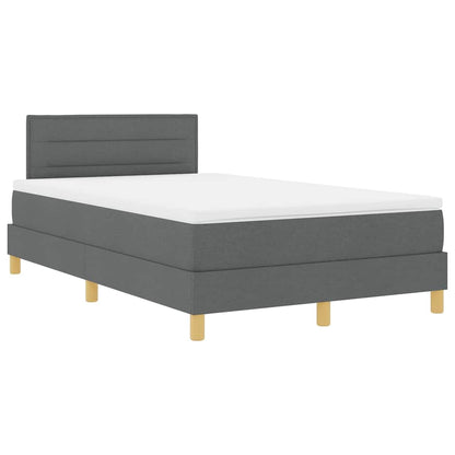 LED Boxspringbett mit Matratze Dunkelgrau 120 x 190 cm Stoff