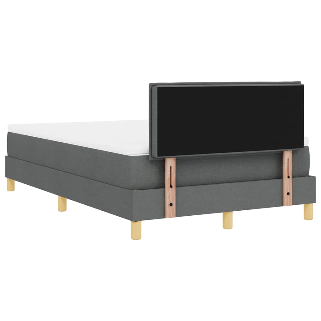 LED Boxspringbett mit Matratze Dunkelgrau 120 x 190 cm Stoff