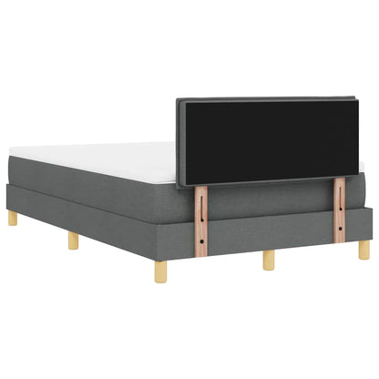LED Boxspringbett mit Matratze Dunkelgrau 120 x 190 cm Stoff