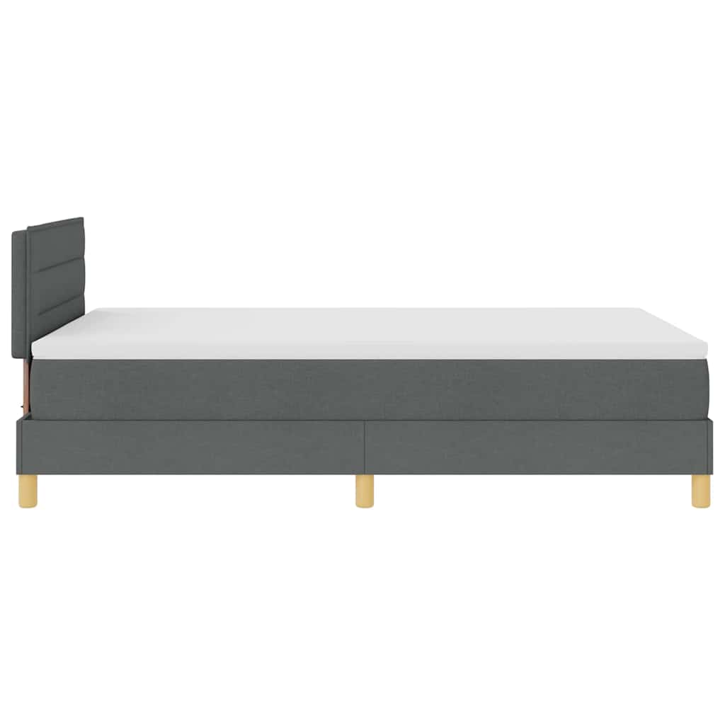 LED Boxspringbett mit Matratze Dunkelgrau 120 x 190 cm Stoff