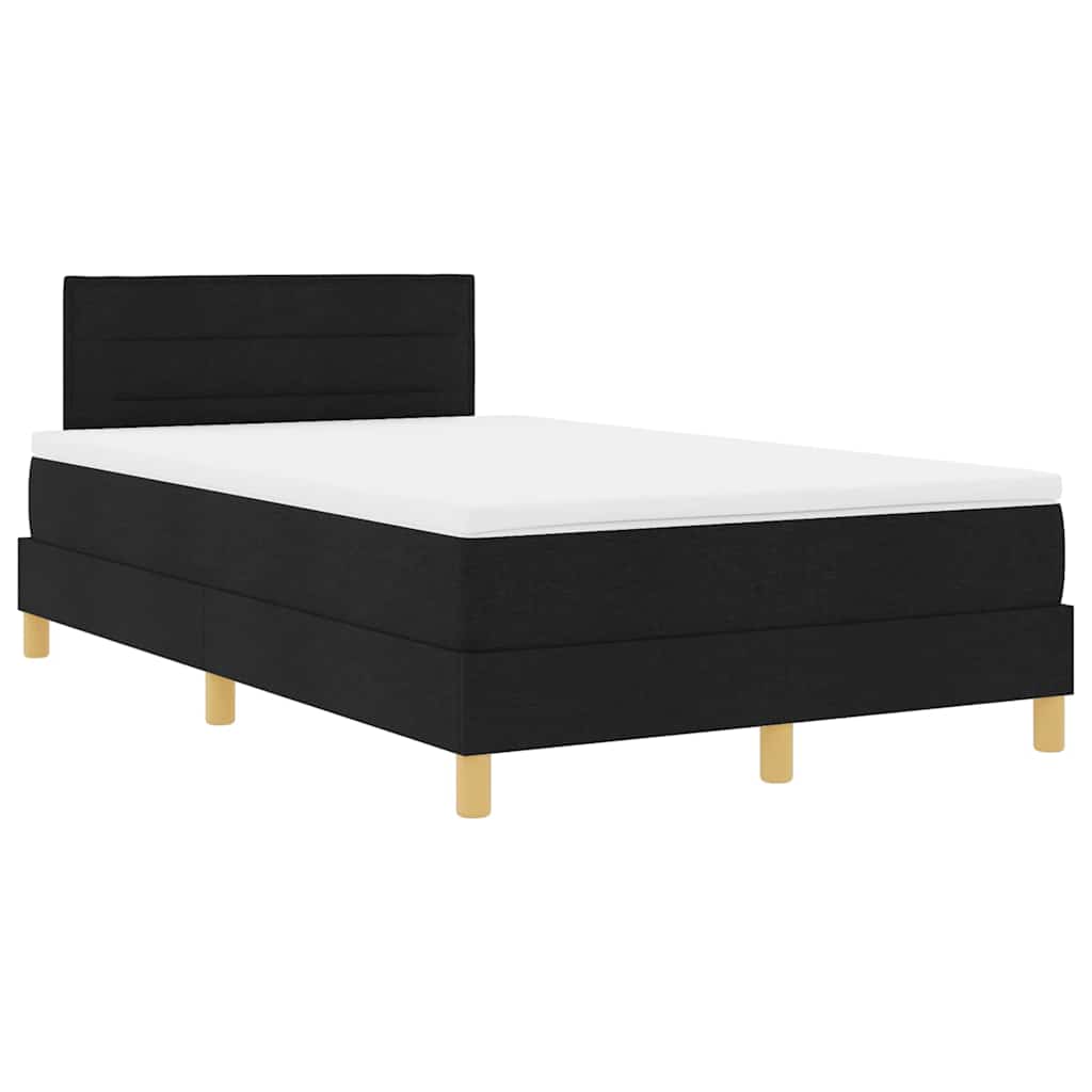 LED Boxspringbett mit Matratze Schwarz 120 x 190 cm Stoff