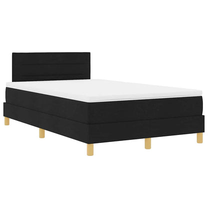 LED Boxspringbett mit Matratze Schwarz 120 x 190 cm Stoff