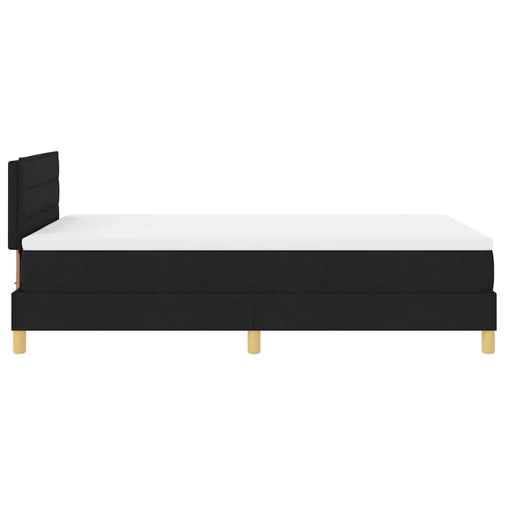 LED Boxspringbett mit Matratze Schwarz 120 x 190 cm Stoff