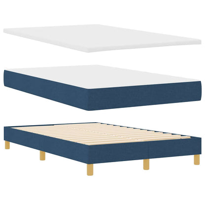 LED Boxspringbett mit Matratze mit LED Blau 120 x 190 cm Stoff